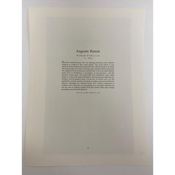 Auguste Renoir, The Dancer, Print, Book Page, Painting, Reproduction, M-03-01 - Picture 2 of 2